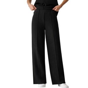 NWT OGL FuzzLuxe High Rise Straight Leg Pants L Black Pull-on Trousers Cozy